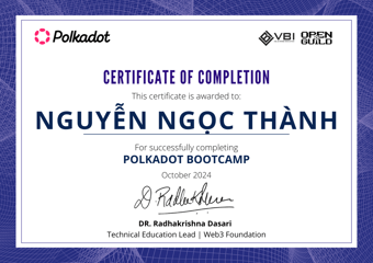 OpenGuild Vietnam Bootcamp Certificate #83