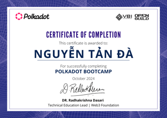OpenGuild Vietnam Bootcamp Certificate #87