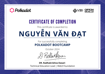 OpenGuild Vietnam Bootcamp Certificate #63