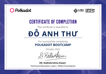 OpenGuild Vietnam Bootcamp Certificate #92