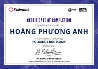 OpenGuild Vietnam Bootcamp Certificate #95