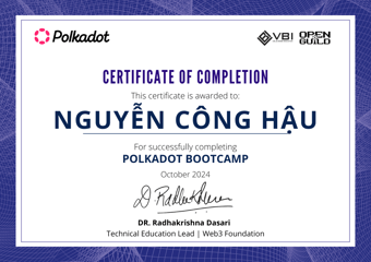 OpenGuild Vietnam Bootcamp Certificate #64